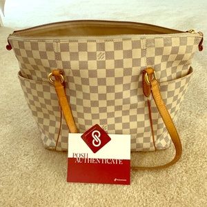 💯 Louis Vuitton tote bag totally MM AZUR damier